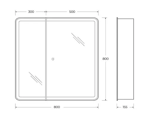 Приобрести Зеркальный шкаф BelBagno Marino 80 SPC-MAR-800/800-2A-LED-TCH с подсветкой Белый в магазине сантехники Santeh-Crystal.ru