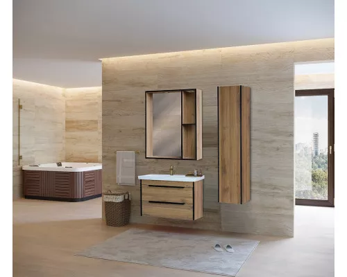 Купить Шкаф пенал Bellezza Бруно 35 R 4622204181499 подвесной Табакко в магазине сантехники Santeh-Crystal.ru
