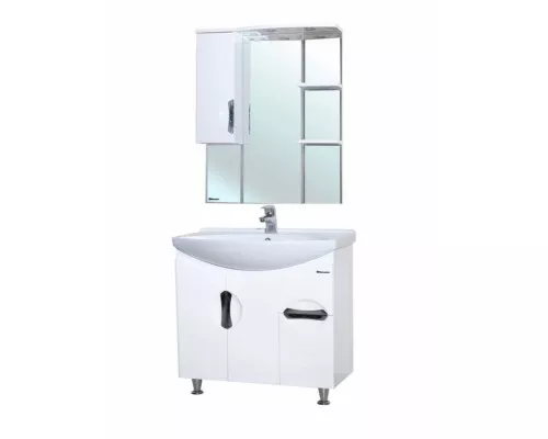 Приобрести Зеркало со шкафом Bellezza Лагуна 75 4612112001019 с подсветкой R Белое в магазине сантехники Santeh-Crystal.ru