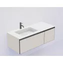 Тумба под раковину Boheme Armadi Art Quatro 2 120 790-M2-120-CM-A-LED подвесная цвет Кашемир профиль Антрацит