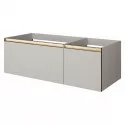 Тумба под раковину Boheme Armadi Art Quatro 2 120 790-M2-120-CM-MG подвесная цвет Кашемир профиль Золото матовое