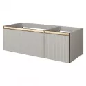 Тумба под раковину Boheme Armadi Art Quatro 2 120 790-M2-120-CM-RIB-MG подвесная цвет Кашемир профиль Золото матовое