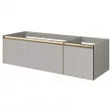 Тумба под раковину Boheme Armadi Art Quatro 2 140 790-M2-140-CM-RIB-MG подвесная цвет Кашемир профиль Золото матовое