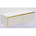 Тумба под раковину Boheme Armadi Art Quatro 2 140 790-M2-140(70+70)-CM-MG+L подвесная цвет Кашемир профиль Золото матовое
