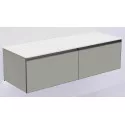 Тумба под раковину Boheme Armadi Art Quatro 2 140 790-M2-140(70+70)-L-A-LED подвесная цвет Luna профиль Антрацит