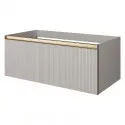 Тумба под раковину Boheme Armadi Art Quatro 1 100 790-M1-100-CM-RIB-MG-LED подвесная цвет Кашемир профиль Золото матовое