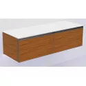 Тумба под раковину Boheme Armadi Art Quatro 2 140 790-M2-140(70+70)-W-A+L подвесная цвет Ива профиль Антрацит