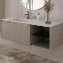 Тумба под раковину Boheme Armadi Art Quatro 6 120 790-M6-120-CM-RIB-MG подвесная Кашемир профиль Золото матовое