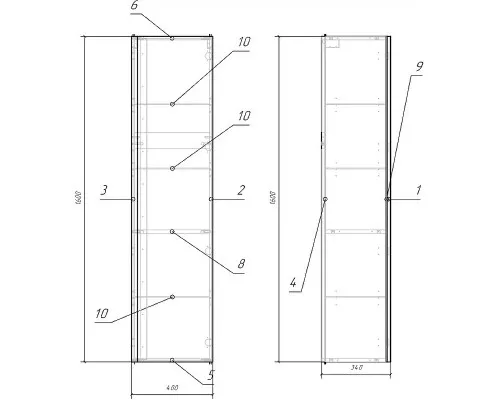 Купить Шкаф пенал Cersanit Moduo 40 SB-SL-MOD/Wh подвесной Белый в магазине сантехники Santeh-Crystal.ru