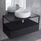 Купить Консоль под раковину Cezares Cadro 100 CADRO50-100/50/30-1C-SO-MET-ST Черная матовая в магазине сантехники Santeh-Crystal.ru