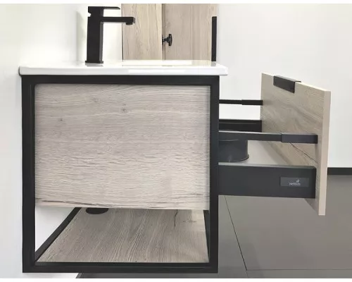 Купить Тумба с раковиной Comforty Бонн 75 00-00008475 подвесная Дуб дымчатый в магазине сантехники Santeh-Crystal.ru