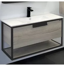 Тумба с раковиной Comforty Бонн 90 00-00011781 подвесная Дуб дымчатый