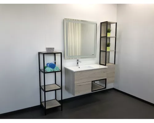 Заказать Шкаф пенал Comforty Мальме 35 00-00000825 подвесной Дуб дымчатый в магазине сантехники Santeh-Crystal.ru
