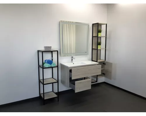 Заказать Шкаф пенал Comforty Мальме 35 00-00000825 подвесной Дуб дымчатый в магазине сантехники Santeh-Crystal.ru