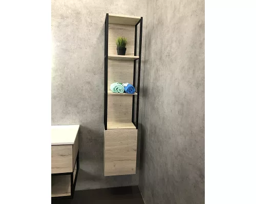 Заказать Шкаф пенал Comforty Мальме 35 00-00000825 подвесной Дуб дымчатый в магазине сантехники Santeh-Crystal.ru