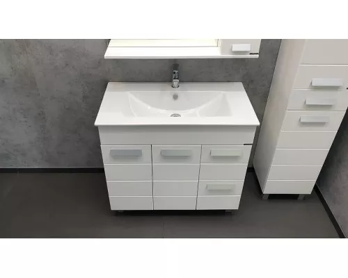 Заказать Тумба с раковиной Comforty Модена М-90 00-00001644 Белая матовая в магазине сантехники Santeh-Crystal.ru