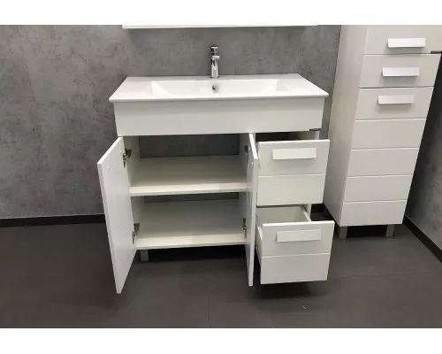 Заказать Тумба с раковиной Comforty Модена М-90 00-00001644 Белая матовая в магазине сантехники Santeh-Crystal.ru