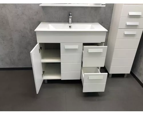 Заказать Тумба с раковиной Comforty Модена М-90 00-00001644 Белая матовая в магазине сантехники Santeh-Crystal.ru