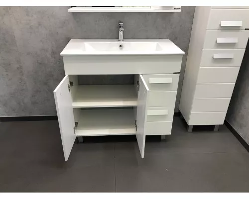Заказать Тумба с раковиной Comforty Модена М-90 00-00001644 Белая матовая в магазине сантехники Santeh-Crystal.ru