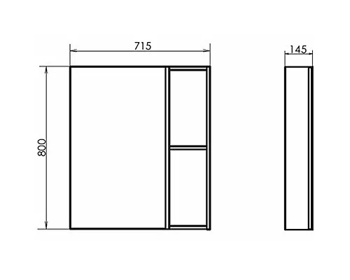 Купить Зеркальный шкаф Comforty Порто 75 00-00009234 Дуб дымчатый в магазине сантехники Santeh-Crystal.ru