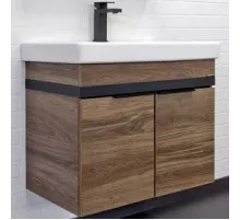 Тумба с раковиной Comforty Соло 70 00-00010978 подвесная Дуб темно-коричневый