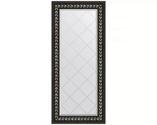 Заказать Зеркало Evoform Exclusive-G 124х55 BY 4053 с гравировкой в багетной раме - Черный ардеко 81 мм в магазине сантехники Santeh-Crystal.ru