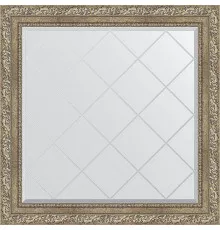 Зеркало Evoform Exclusive-G 85х85 BY 4315 с гравировкой в багетной раме - Виньетка античное серебро 85 мм