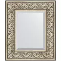 Зеркало Evoform Exclusive 60х50 BY 3372 с фацетом в багетной раме - Барокко серебро 106 мм Зеркало Evoform Exclusive 60х50 BY 3372 с фацетом в багетной раме - Барокко серебро 106 мм
