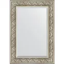 Зеркало Evoform Exclusive 100х70 BY 3450 с фацетом в багетной раме - Барокко серебро 106 мм Зеркало Evoform Exclusive 100х70 BY 3450 с фацетом в багетной раме - Барокко серебро 106 мм