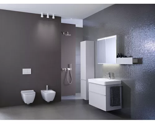 Приобрести Зеркальный шкаф Geberit Smyle Square 60 500.273.00.1 подвесной Белый в магазине сантехники Santeh-Crystal.ru
