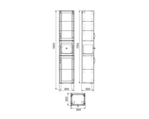 Приобрести Шкаф пенал Iddis Oxford 36 OXF36W0i97 Белый в магазине сантехники Santeh-Crystal.ru
