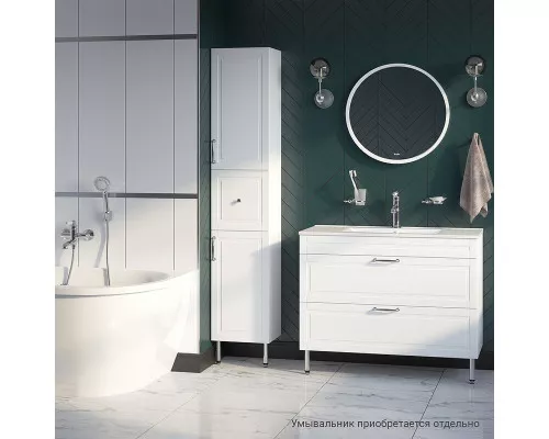 Заказать Тумба под раковину Iddis Oxford 100 OXF10W1i95 Белая матовая в магазине сантехники Santeh-Crystal.ru