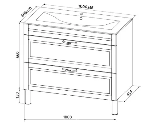Заказать Тумба под раковину Iddis Oxford 100 OXF10W1i95 Белая матовая в магазине сантехники Santeh-Crystal.ru