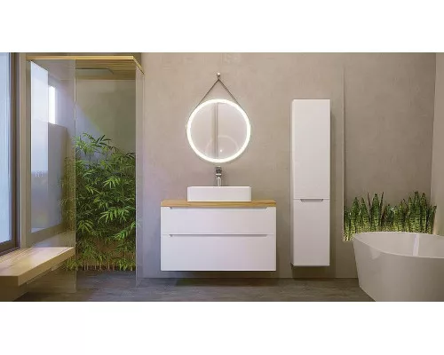 Купить Зеркало Jorno Wood 50 Wood.02.50/ТК с подсветкой с бесконтактным выключателем в магазине сантехники Santeh-Crystal.ru