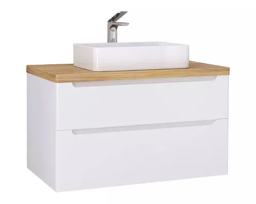 Купить Тумба под раковину Jorno Wood 100 wood.01.100/P/W подвесная Белая в магазине сантехники Santeh-Crystal.ru