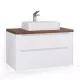 Купить Тумба под раковину Jorno Wood 100 wood.01.100/P/W подвесная Белая в магазине сантехники Santeh-Crystal.ru