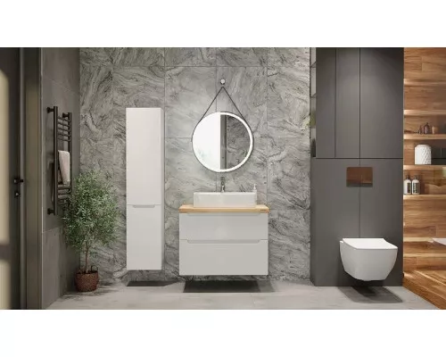 Купить Тумба под раковину Jorno Wood 100 wood.01.100/P/W подвесная Белая в магазине сантехники Santeh-Crystal.ru