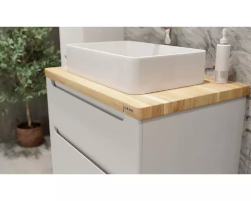 Купить Тумба под раковину Jorno Wood 100 wood.01.100/P/W подвесная Белая в магазине сантехники Santeh-Crystal.ru