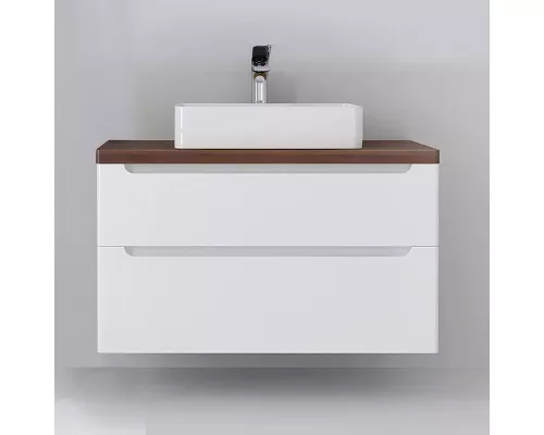 Купить Тумба под раковину Jorno Wood 100 wood.01.100/P/W подвесная Белая в магазине сантехники Santeh-Crystal.ru