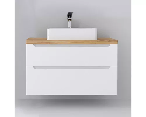 Купить Тумба под раковину Jorno Wood 100 wood.01.100/P/W подвесная Белая в магазине сантехники Santeh-Crystal.ru