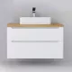 Купить Тумба под раковину Jorno Wood 100 wood.01.100/P/W подвесная Белая в магазине сантехники Santeh-Crystal.ru