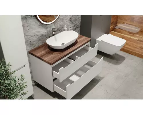 Купить Тумба под раковину Jorno Wood 100 wood.01.100/P/W подвесная Белая в магазине сантехники Santeh-Crystal.ru