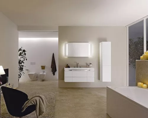 Приобрести Тумба под раковину Laufen Palace New 120 4.0130.2.075.475.1 подвесная Белая глянцевая в магазине сантехники Santeh-Crystal.ru