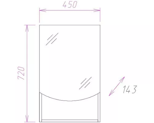 Заказать Зеркальный шкаф Onika Селена 45.00 R 204505 Бодега светлый в магазине сантехники Santeh-Crystal.ru