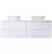 Тумба с раковиной Orange Otto 130 Ot-130TuMDF+B08-360W подвесная Белый глянец