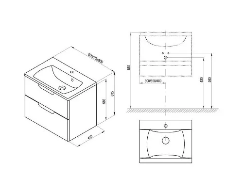 Приобрести Тумба под раковину Ravak SD Classic II 80 X000001480 подвесная Белая в магазине сантехники Santeh-Crystal.ru