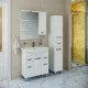 Купить Зеркало со шкафом Runo Турин 85 R УТ000002105 с подсветкой Белое в магазине сантехники Santeh-Crystal.ru