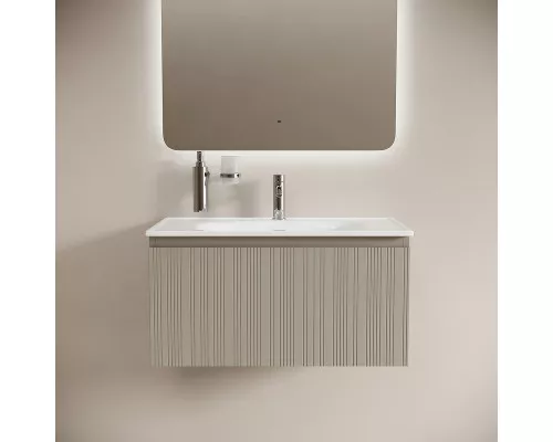 Тумба с раковиной Sancos Code 80 CD80GP+Ceramicanova Sabo 80 CN13002 подвесная цвет Серая платина