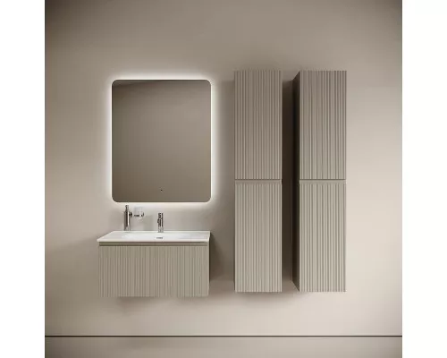 Тумба с раковиной Sancos Code 80 CD80GP+Ceramicanova Sabo 80 CN13002 подвесная цвет Серая платина