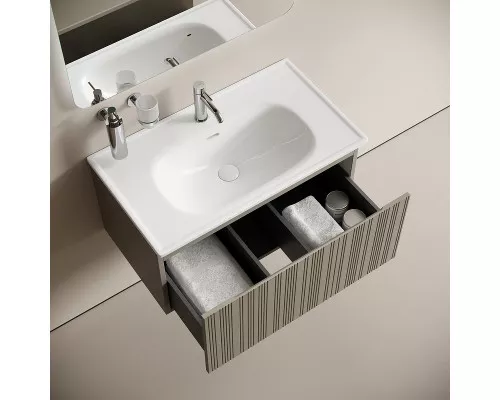 Тумба с раковиной Sancos Code 80 CD80GP+Ceramicanova Sabo 80 CN13002 подвесная цвет Серая платина